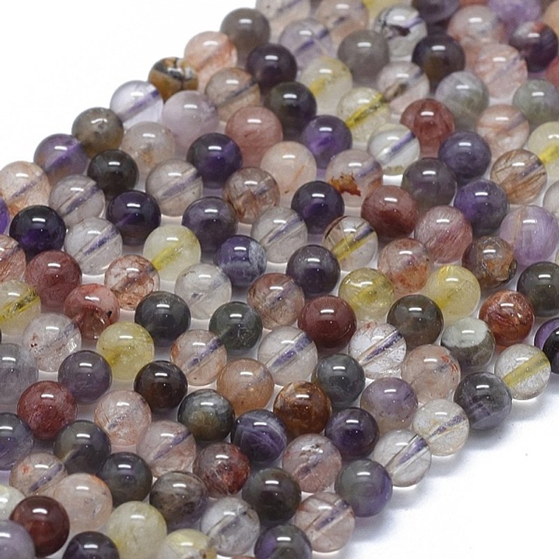 Fils de perles naturelles Auralite 23, rondes, 6mm, 62pcs/fils — Perles à bijoux