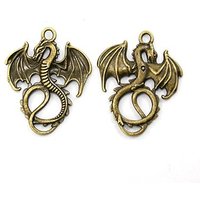 Pendentif Dragon en Alliage de Style Tibétain en Bronze Antique — Breloques et pendentifs