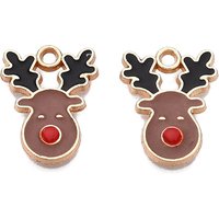 Pendentif en Émail en Alliage - Renne de Noël en Or Clair — Breloques et pendentifs