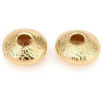 Brass Spacer Beads, Textured Flat Round, Golden, 5x2.5mm — Jewelry Beads