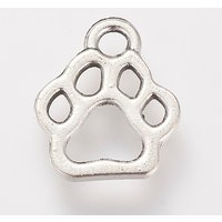 Tibetan Style Alloy Dog Paw Print Charms, Antique Silver — Charms & Pendants