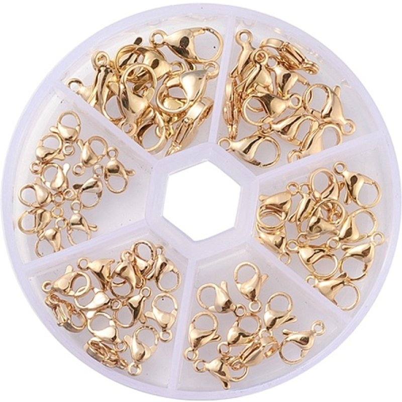 Agrafes de Homard en Acier Inoxydable 304, Dorées, 60pcs — Accessoires pour bijoux