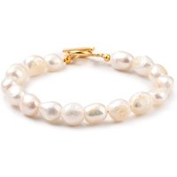 Bracelet en perles keshi baroques naturelles avec fermoir doré — Bracelet Femme
