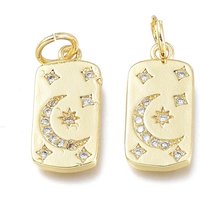 Charm en laiton micro pavé zircon cubique clair avec anneau