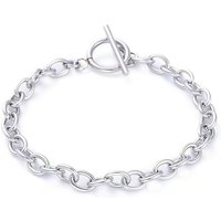 Bracelet unisexe en acier inoxydable 304 avec chaîne et fermoir à bascule — Bracelet Femme