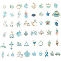 Ensemble de Pendentifs en Émail en Alliage, Formes Mixtes, Or Clair, 50pcs — Breloques et pendentifs
