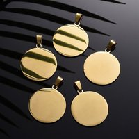 Pendants en Acier Inoxydable 304 Dorés pour Estampage, Ronds Plans — Breloques et pendentifs