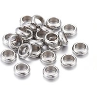 201 Stainless Steel Spacer Beads, Rondelle, 6x2mm, Hole: 4mm — Jewelry Beads