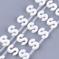 Freshwater Shell Beads, Top Drilled Beads, Letter S