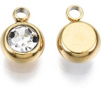 Charms de Naissance en Acier Inoxydable 201 avec Strass, Plaqué Or 18K — Breloques et pendentifs