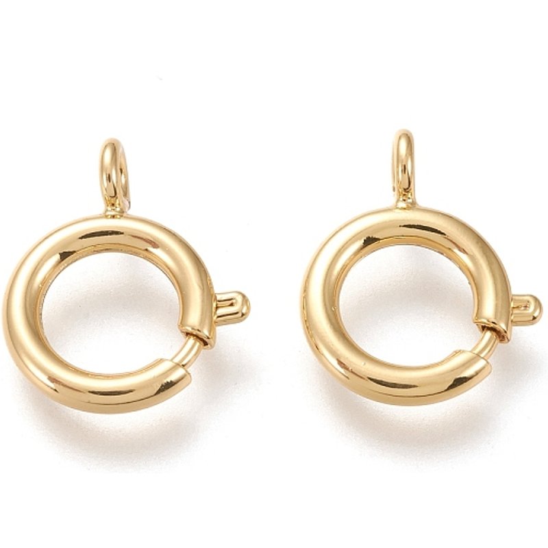 Fermoirs à ressort en laiton, plaqué or 18K, 16.5x13.5mm — Accessoires pour bijoux