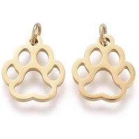 Charm en Acier Inoxydable 304 avec Plaquage Ionique - Empreinte de Chien — Breloques et pendentifs