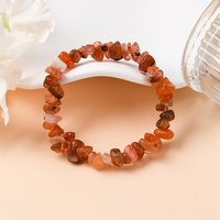 Bracelet Élastique Unisexe en Cornaline et Agate Rouge — Bracelet Femme