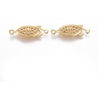 304 Stainless Steel Multi-Strand Box Clasps with Gold Plating — Jewelry Findings