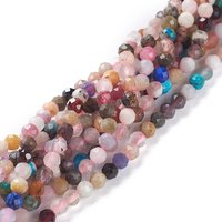 Natural Mixed Gemstone Beads Strands, Round, Faceted, 4mm — Jewelry Beads