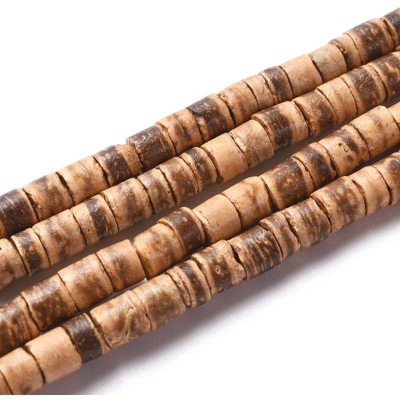 Coconut Beads Strands, Flat Round Brown, 5x2.5-5mm, 160pcs — Jewelry Beads