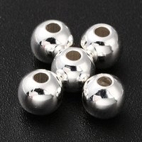 Brass Beads, Plated Round 4mm with 1.2mm Hole — Jewelry Beads