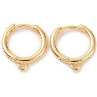 Trouvaille de Boucles d'Oreilles Huggie en Laiton avec Boucle Horizontale, Plaqué Or 18K — Accessoires pour bijoux