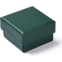 Paper Jewelry Box with Black Sponge for Earrings and Rings, Green