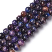 Natural Galaxy Tiger Eye Beads Strands, Midnight Blue, 6.5mm — Jewelry Beads