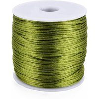 Nylon Rattail Satin Cord, Olive Drab, 1mm, 76.55 yards