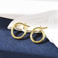 Boucles d'oreilles créoles chunky en argent sterling 925 pour femmes — Boucles d'oreilles créoles