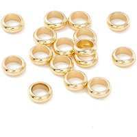 201 Stainless Steel Spacer Beads, Flat Round/Ring, 18K Gold Plated — Jewelry Beads