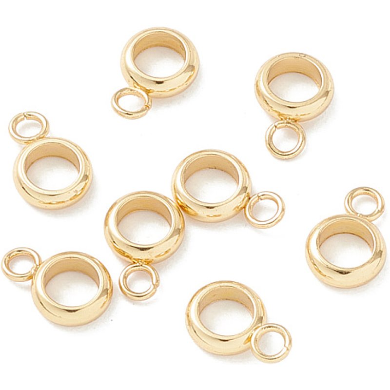 Bails Tubulaires en Acier Inoxydable 201 avec Plaquage en Or 18K — Accessoires pour bijoux
