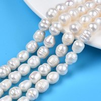 Brins de perles de culture d'eau douce naturelles, forme de riz, couleur coquillage — Perles à bijoux