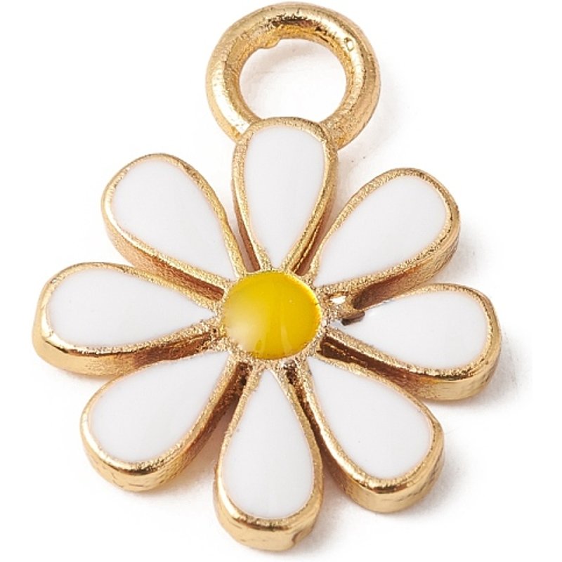Eco-Friendly 18K Gold Plated Flower Enamel Pendant — Charms & Pendants