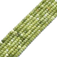 Fil de perles de péridot naturel, facettées, rondelles, 5-6mm, 85-90pcs — Perles à bijoux
