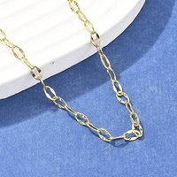 Collier Chaîne en Papier en Laiton pour Femmes, Plaqué Or 18K — Collier pendentif