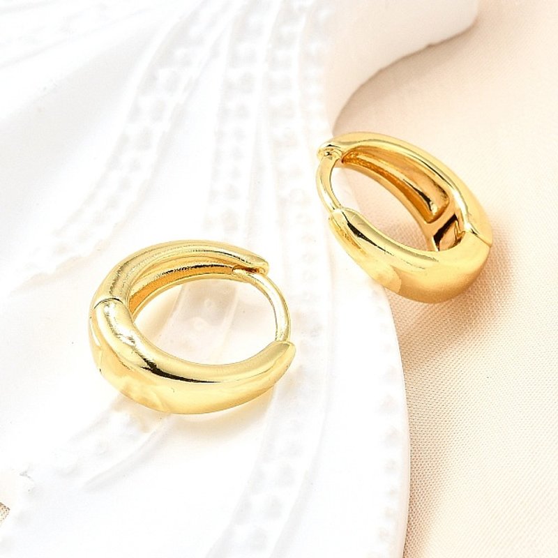 Boucles d'oreilles créoles épaisses en laiton - Plaqué or 18K — Boucles d'oreilles créoles