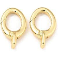 Anneaux à ressort en laiton, ovales, sans cadmium ni plomb, plaqués or 18K — Accessoires pour bijoux