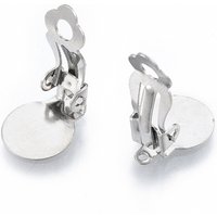 Trouvailles de boucles d'oreilles clip en acier inoxydable 304, pads ronds plats