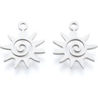 Charms et Pendentifs en Acier Inoxydable 201 Anti-Tarnish - Soleil — Breloques et pendentifs