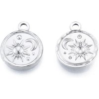 Non-Tarnish 201 Stainless Steel Sun & Moon Pendants