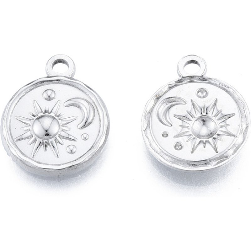 Pendentifs en Acier Inoxydable 201 Non-Tarnissable avec Soleil & Lune — Breloques et pendentifs