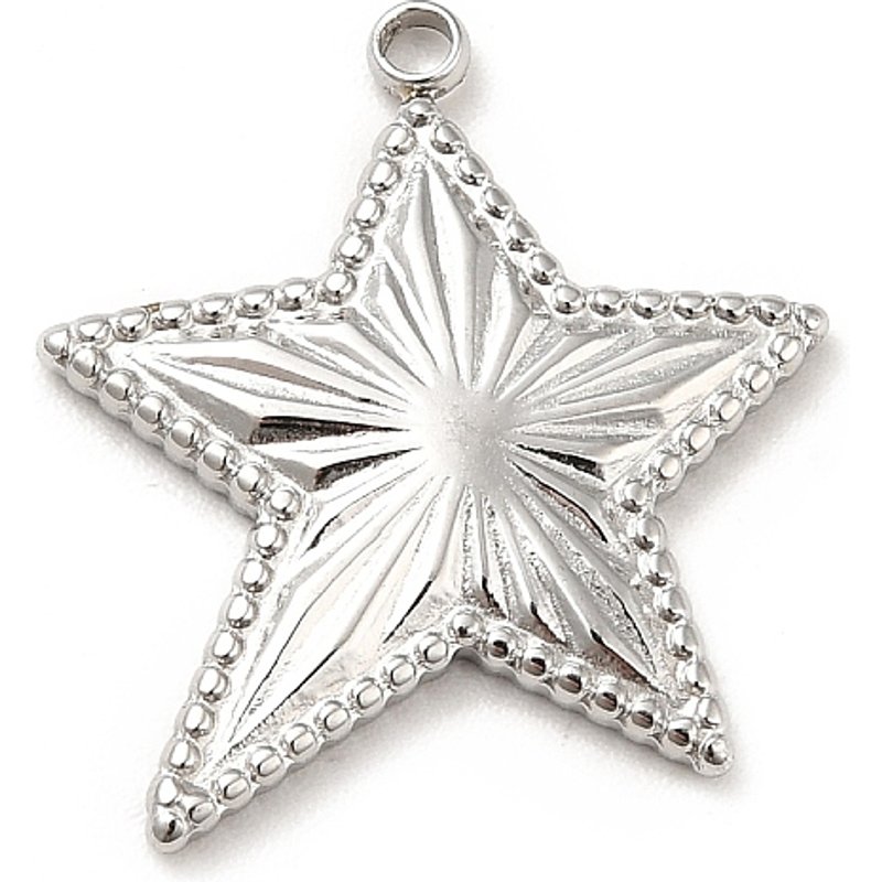 Charms en Acier Inoxydable 304 en Forme d'Étoile, Non-Tarnish, 19.5x18x2mm — Breloques et pendentifs