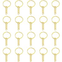 20Pcs Iron Split Key Rings with Curb Chains and Keychain Clasp — Jewelry Findings