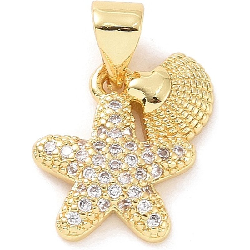 Charms en laiton avec zircon cubique micro pave, plaqué or 18K — Breloques et pendentifs