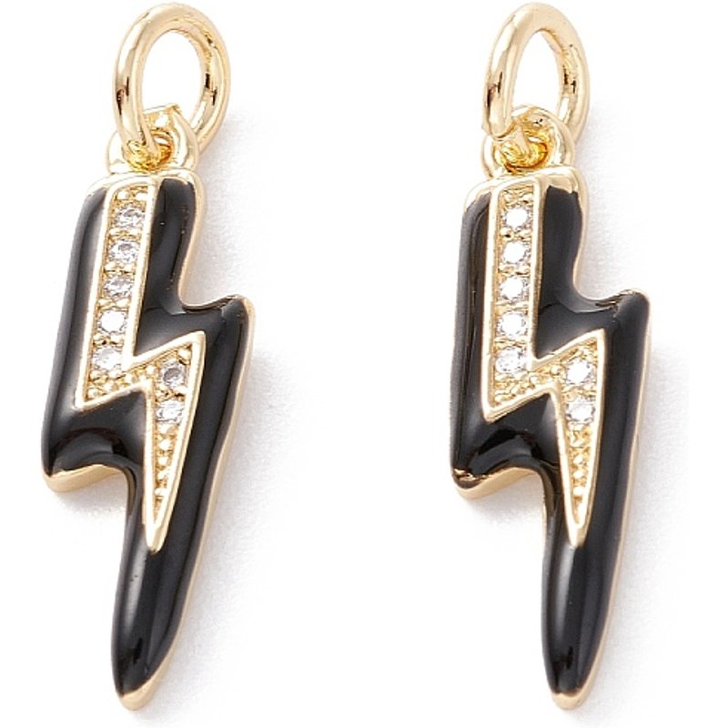 Pendentif Éclair en Zircon Cubique Transparent Micro Pave en Laiton — Breloques et pendentifs