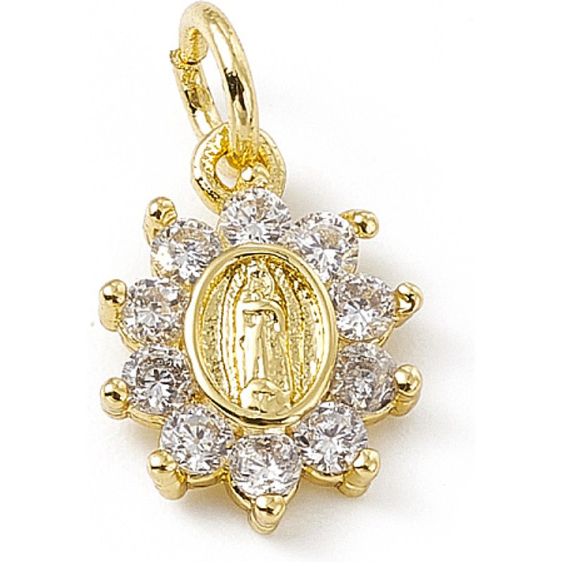 Charms en laiton avec zircon cubique micro pavé de la Vierge Marie — Breloques et pendentifs