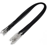 Waxed Cotton Cord Necklace Making with Alloy Clasps and Chain Extenders