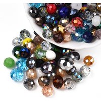 Fil de Perles en Verre Style Mixte Facettées Abacus Ronde 500g — Perles à bijoux