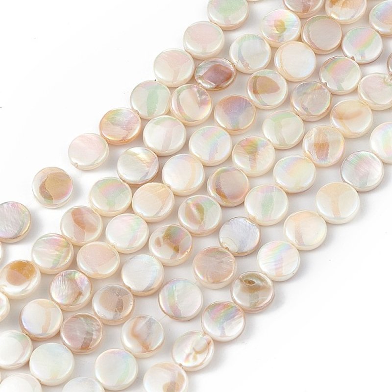 Brins de perles en coquillage d'eau douce électroplaquées, couleur AB — Perles à bijoux
