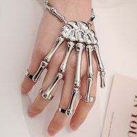 Bracelet Anneau Complet en Alliage de Crâne pour Femmes avec 5 Anneaux Ajustables — Bracelet Femme