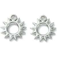 Non-Tarnish 304 Stainless Steel Sun Charms, 12x11mm