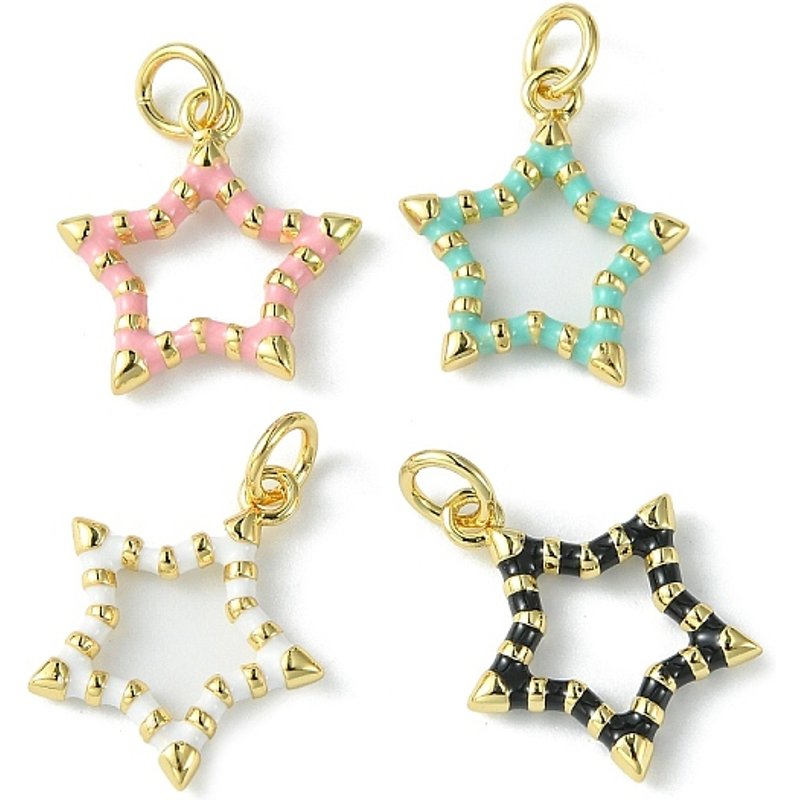 Rack Plating 18K Gold Plated Star Charm Pendant with Jump Ring — Charms & Pendants