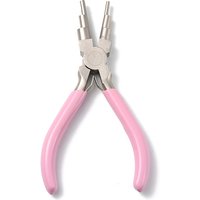 Pince à anneaux 6-en-1 pour boucles et anneaux de saut, rose vif — Outils de création de bijoux